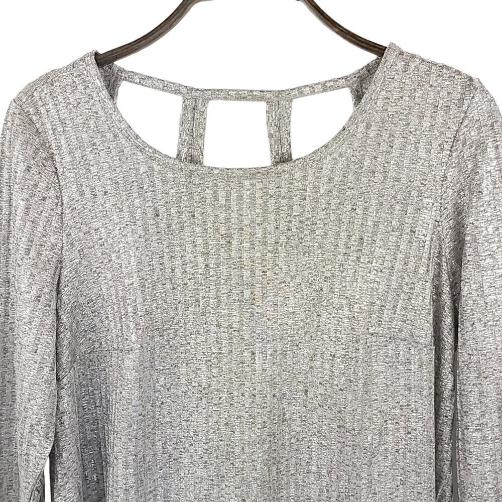 Torrid Metallic Dress Silver Shimmer Ribbed Knit Trapeze - Picture 4 of 15